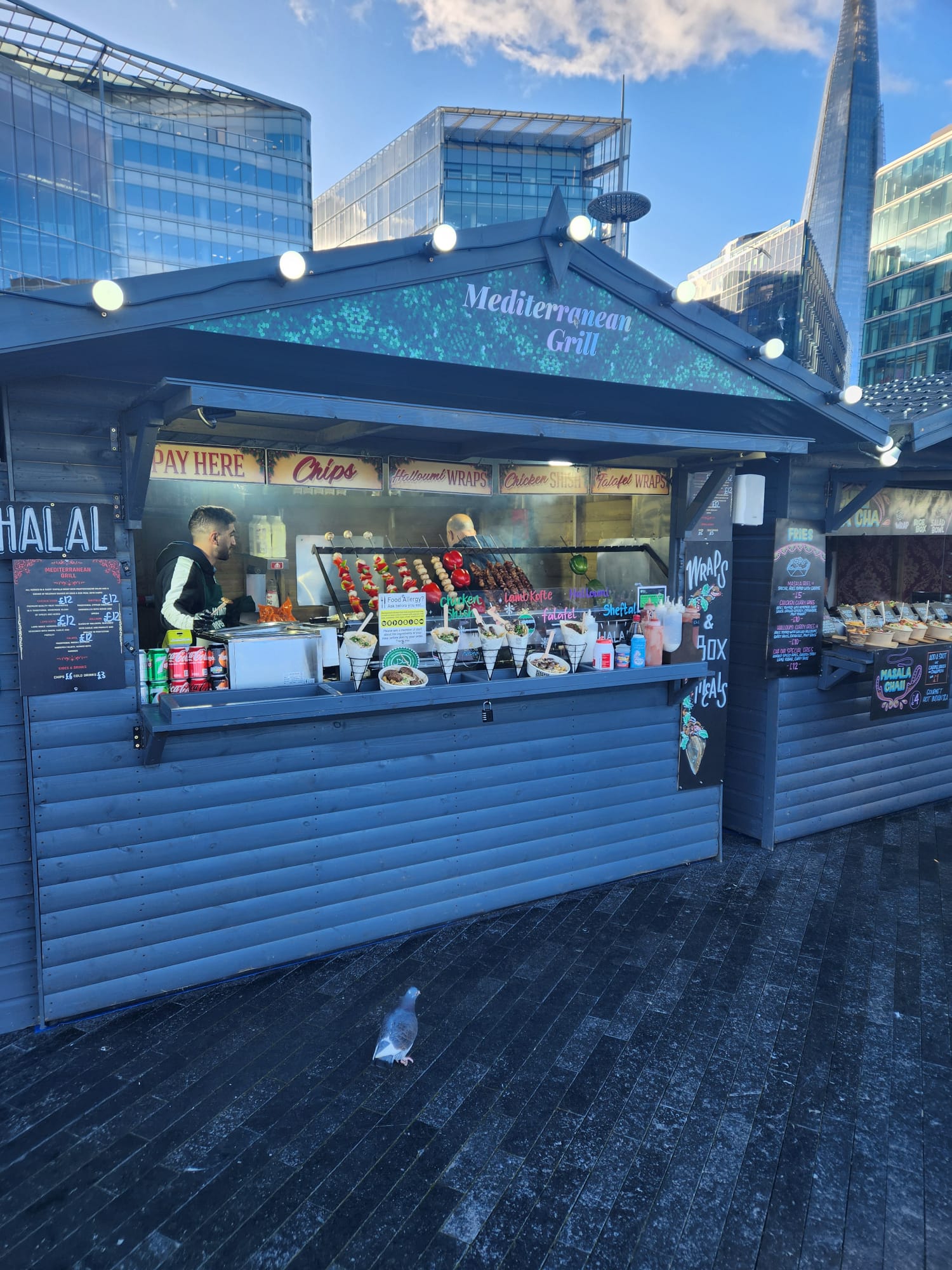 Mediterranean grill food stand setup